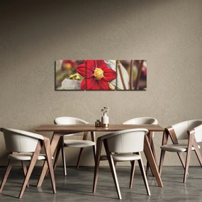 Obraz kvetiny (s hodinami) (90x30 cm)