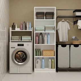 Kúpeľňový regál nad práčku NINA biely