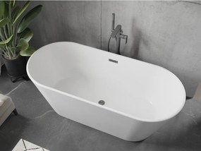 Mexen Flavia, voľne stojaca vaňa 170 x 75 cm, biela, grafitový prepad, 54031708000-66