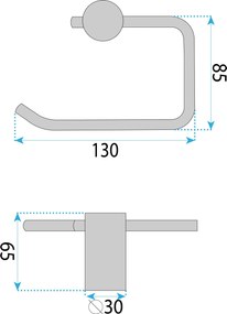Rea Prism, držiak na toaletný papier 9711, brúsená oceľ, REA-98023