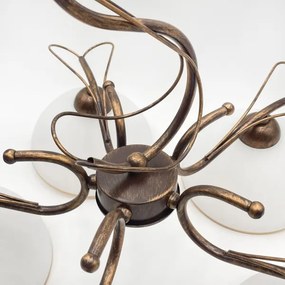 Luster na reťazi COBRA 5xE27/60W/230V bronz/patina