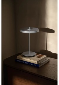 Svetlomodrá kovová LED stolová lampa s kovovým tienidlom (výška 31 cm) Asteria Move – UMAGE