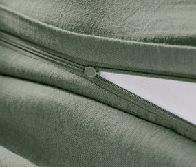 Ľanová posteľná bielizeň, zelená, štandardná veľkosť