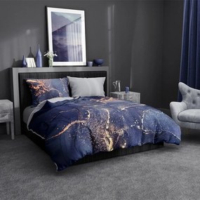 Saténové posteľné obliečky MINERÁLY tmavo modré