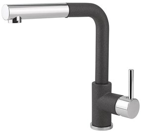 Concept BDG4527BC - Drezová batéria s vysúvacou sprchovou hlavicou 26,9 cm granit/čierna