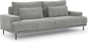 Pohovka Nicole - šedý šenil Perfect Harmony 85 / čierne nožičky