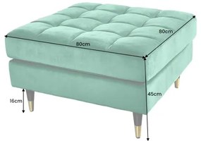 Taburetka 43133 Cozy Zamat Smaragdovozelená  - Komfort-nábytok