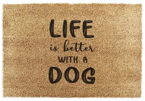 Rohožka z kokosového vlákna 60x90 cm Life Is Better With &amp; Dog – Artsy Doormats