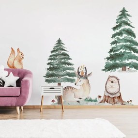 lovel.sk Nálepky na stenu Forest - jelenček, veverička a ježko