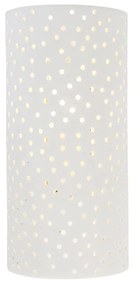 Vinylová nástenná lampa biela omietka valcový tvar - Mahou