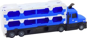 LEAN Toys Lora Odťahovka Závodná dráha 2 v 1 Svetlá Zvuky Značky Autíčka Modrá