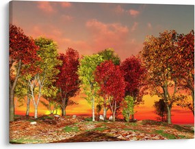 Obraz - Farebné stromy (70x50 cm)