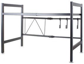 eCarla Stojan na mikrovlnku, polička s nastaviteľnou šírkou 37-65cm, čierny kov