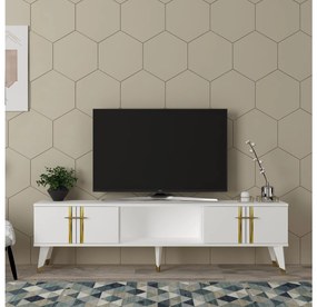 TV stolík/skrinka Pebine 2 (biela + zlatá) . Vlastná spoľahlivá doprava až k Vám domov. 1095307