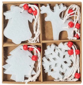 Závesné Vianočné dekorácie SHY-W8569 biele (16 ks)