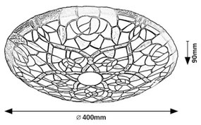 Brilagi - Tiffany vitrážové stropné svietidlo GARLAN 2xE27/60W/230V