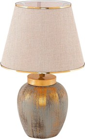Krémovobiela/v zlatej farbe stolová lampa s textilným tienidlom (výška 47 cm) Yakamoz – Opviq lights