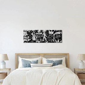 Obraz - Graffiti (s hodinami) (90x30 cm)