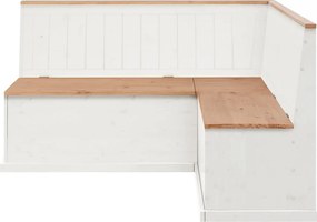 Biela variabilná rohová lavica z borovicového dreva s úložným priestorom Støraa Silas