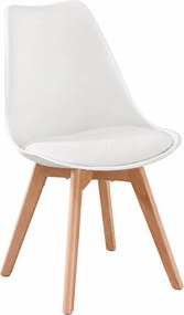 Set dvoch jedálenských stoličiek KDCB35988WD01 biele / hnedé nohy (2 ks)