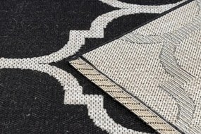 Koberec SIZAL FLOORLUX 20608 - marokánsky, trellis - čierny, strieborný