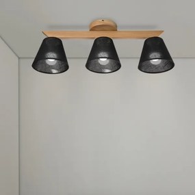 Brilagi - LED  Prisadený luster ANTHONY 3xE14/40W/230V dub/čierna