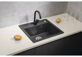 Sapho - Kuchynský drez 53x50 cm granit/čierny