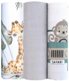 BabiM Mušelínové látkové plienky Premium Animals 60x75 3v1 Farba: sivá