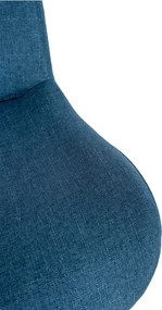 Barová stolička Solon - látka, čierny rám - modrá