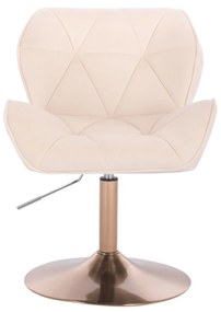 LuxuryForm DESIGN Stolička MILANO VELUR na zlatom tanieri - krémová