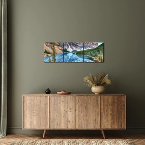 Obraz - Moraine lake (s hodinami) (90x30 cm)
