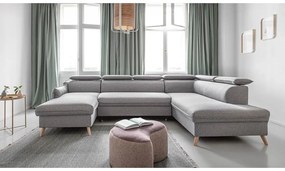 Svetlosivá rozkladacia rohová pohovka (pravý roh) Sweet Harmony – Miuform