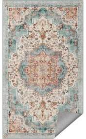 Koberec 92 x 153 cm, Protišmykový, Tradičný vintage štýl, Aqua Blue
