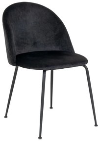 Čierne zamatové jedálenské stoličky v súprave 2 ks Geneve – House Nordic