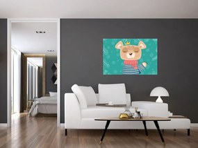 Obraz - Mávajúci medvedík (90x60 cm)