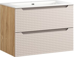 Comad Kúpeľňová skrinka s keramickým umývadlom Luxor Beige 80 cm - béžová