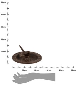 Napájadlo pre vtáky Hours, 9x24 cm, liatina, hnedá