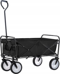 Garden Line ČIERNY SKLADACÍ ZÁHRADNÝ VOZÍK 116 x 54 x 90 cm