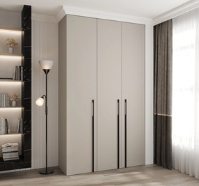 Šatníková skriňa 140 cm Carmela 40-3 (kašmír + čierna). Akcia -21%. Vlastná spoľahlivá doprava až k Vám domov. 1126607