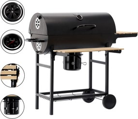 BBQ Meeting Gril na drevené uhlie s vekom a kolieskami 101 x 70,5 x 94,5 cm *5337