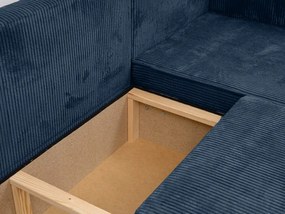 Tmavomodrá rohová pohovka SMART COSARO, obojstranná + 2 vankúšiky ZADARMO