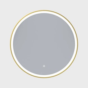 Erga Olivia, okrúhle LED zrkadlo 80cm, zlatý kovový rám, 1840 lm, 6500K, predné osvetlenie, ERG-V01-202-8080-GD
