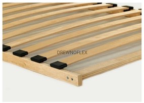 Domčeková poschodová detská posteľ z borovicového dreva 90x200 cm v prírodnej farbe Mila DMP – Adeko