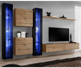 Obývacia Stena Switch XVI Line Čierna/Wotan