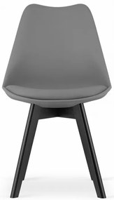 Set dvoch jedálenských stoličiek MARK grafitový - čierne nohy (2 ks)