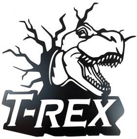 Veselá Stena Drevená nástenná dekorácia Dinosaurus T-REX čierny