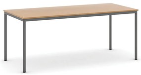 Stôl jedálenský, 1800 x 800 mm, tmavo sivá podnož, buk