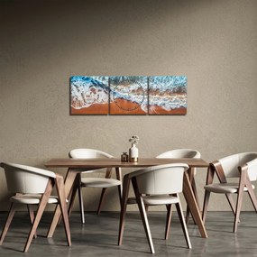 Obraz morskej pláže (s hodinami) (90x30 cm)