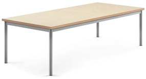 Stôl SONITUS, 1800x800x500 mm, linoleum - béžová, strieborná