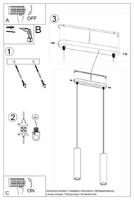 Sollux SL.0654 - Luster na lanku LUVO 2xGU10/40W/230V betón/čierna